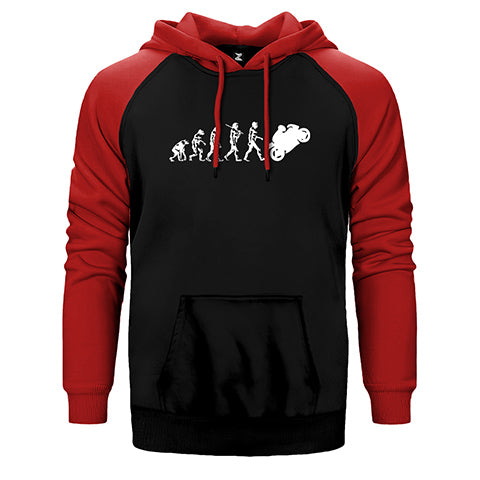 Motocycle Evolution Çift Renk Reglan Kol Sweatshirt / Hoodie