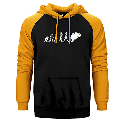 Motocycle Evolution Çift Renk Reglan Kol Sweatshirt / Hoodie