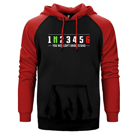 İndirimli Motocycle Gears Kırmızı Renk Reglan Kol Sweatshirt / Hoodie