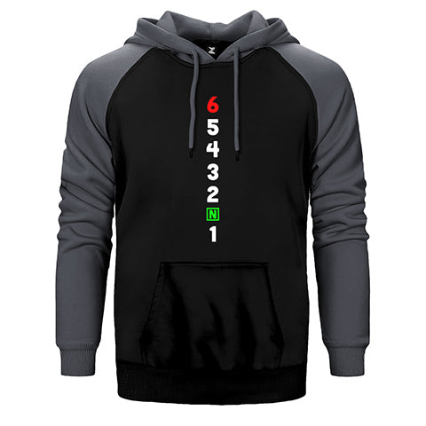 Motocycle Gears 1N23456 Çift Renk Reglan Kol Sweatshirt / Hoodie