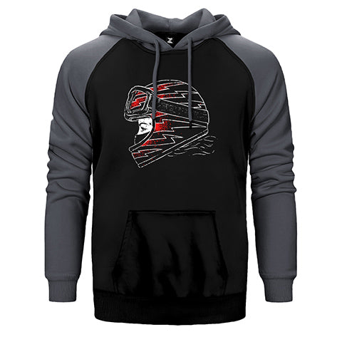 Motocycle Thunder Girl Çift Renk Reglan Kol Sweatshirt / Hoodie