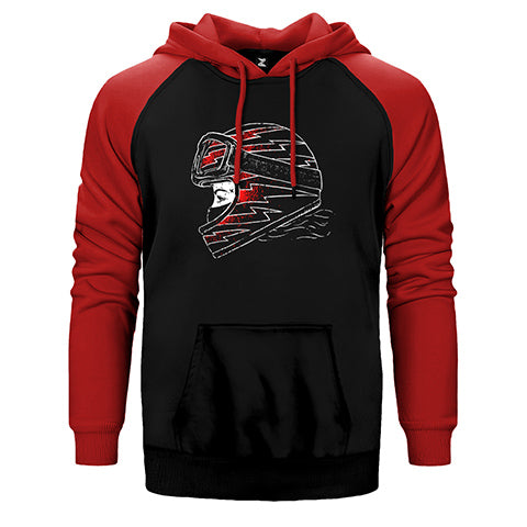 Motocycle Thunder Girl Çift Renk Reglan Kol Sweatshirt / Hoodie