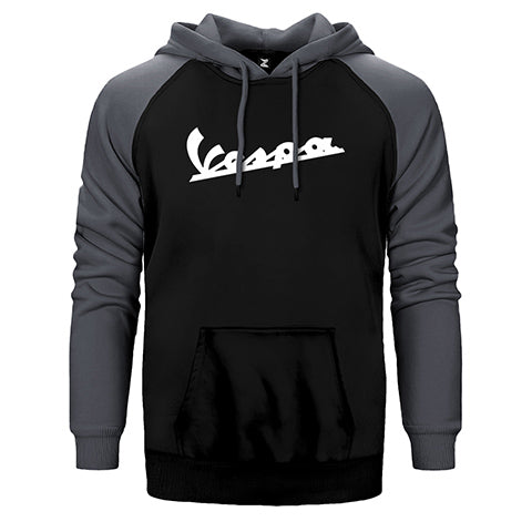 Vespa Logo 3 Çift Renk Reglan Kol Sweatshirt / Hoodie