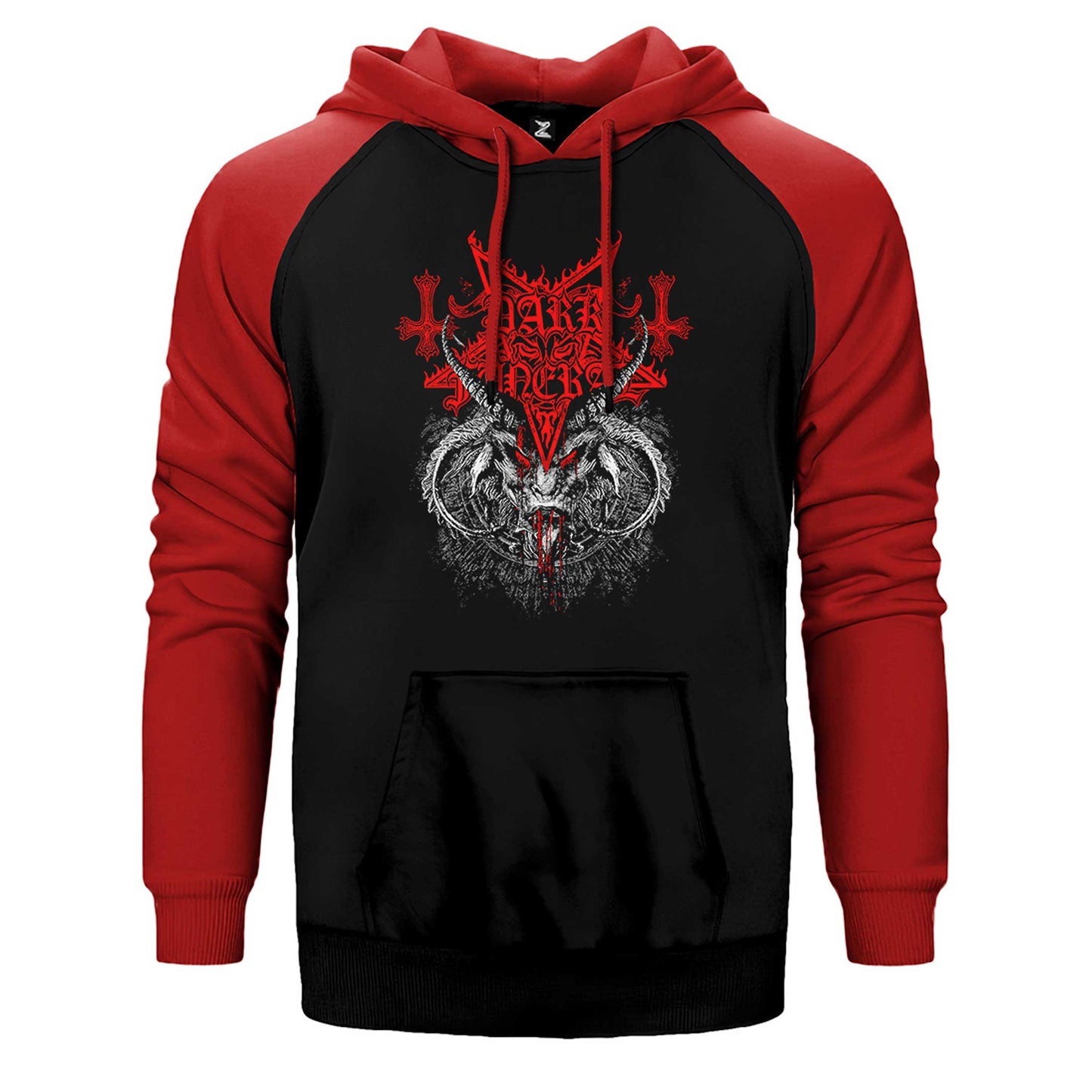 Dark Funeral Demon Head Çift Renk Reglan Kol Sweatshirt / Hoodie