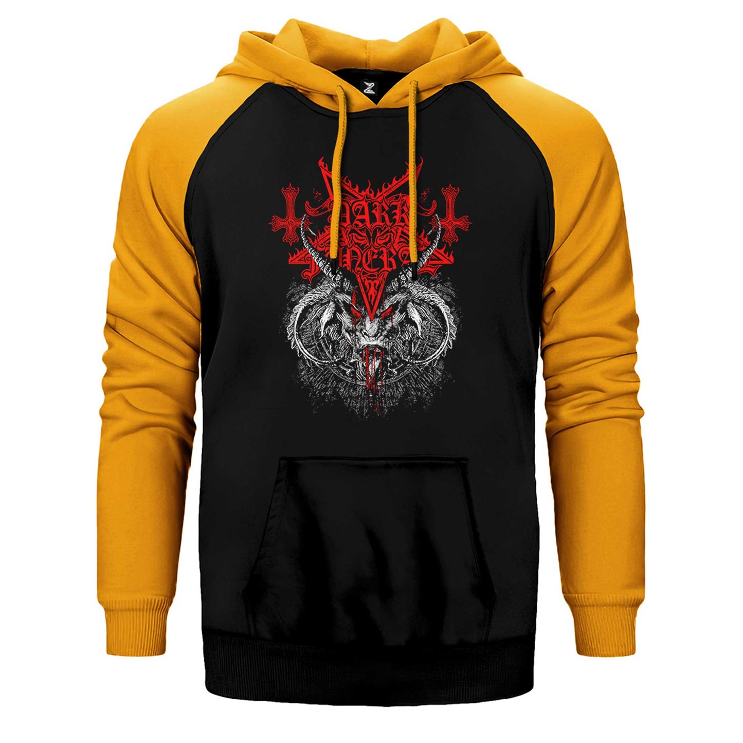 Dark Funeral Demon Head Çift Renk Reglan Kol Sweatshirt / Hoodie