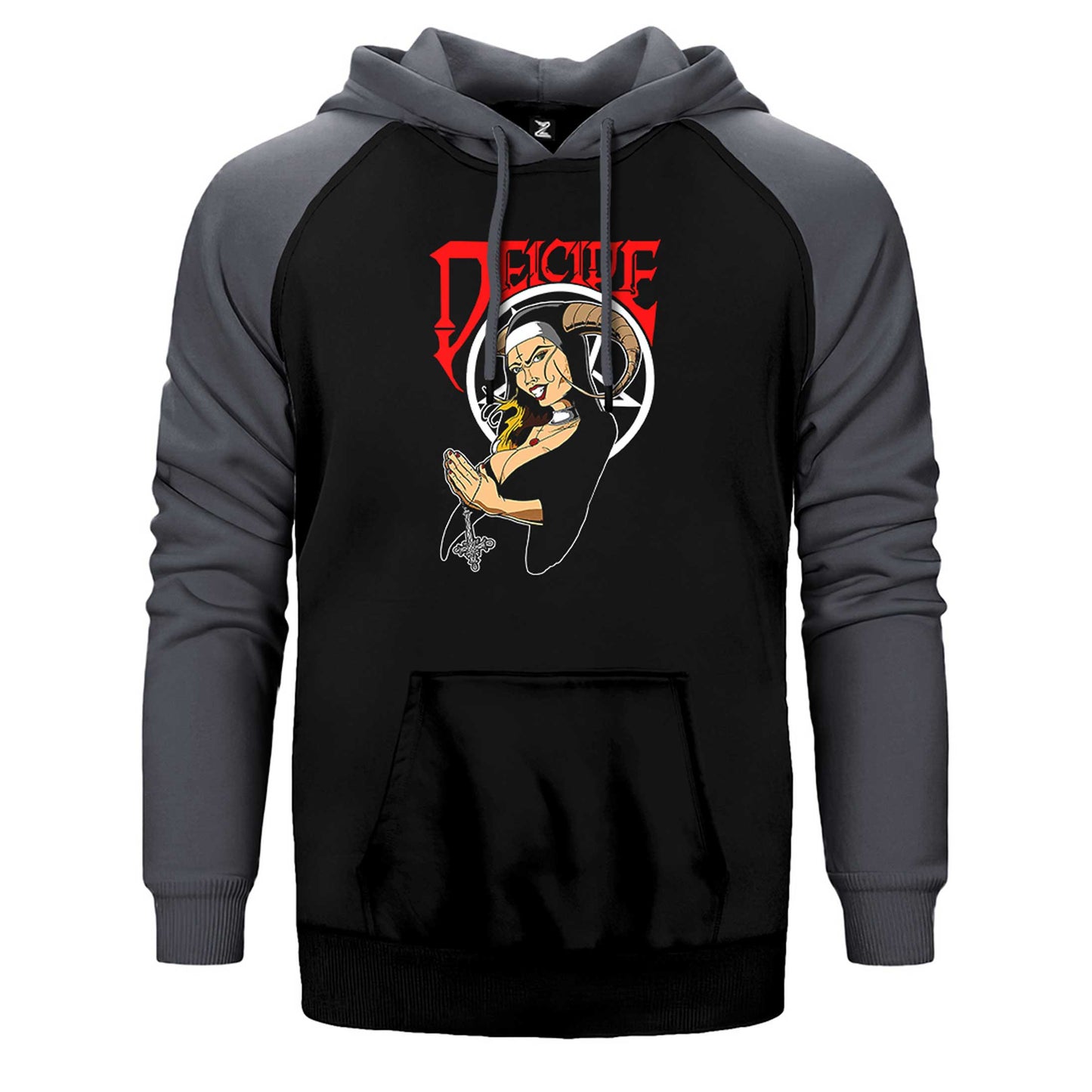 Deicide Illustrator Çift Renk Reglan Kol Sweatshirt / Hoodie