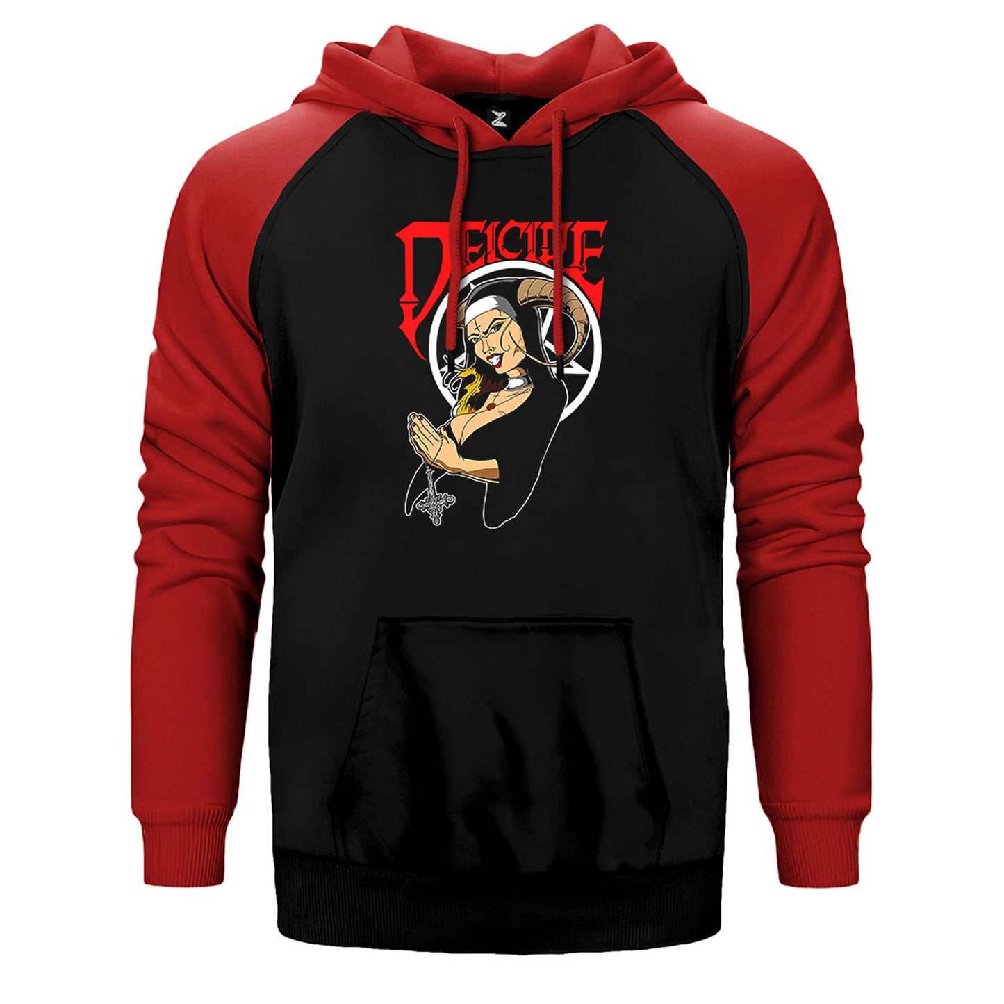 Deicide Illustrator Çift Renk Reglan Kol Sweatshirt / Hoodie