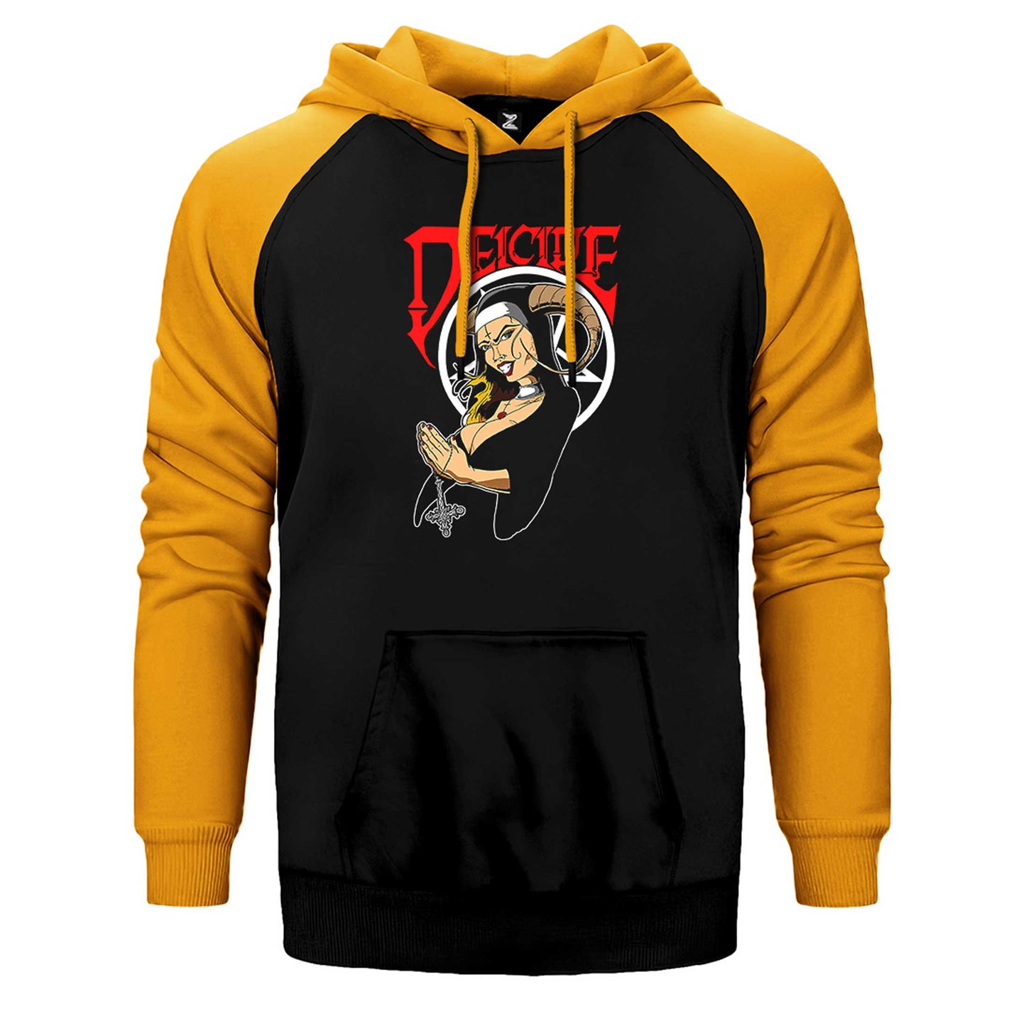 Deicide Illustrator Çift Renk Reglan Kol Sweatshirt / Hoodie