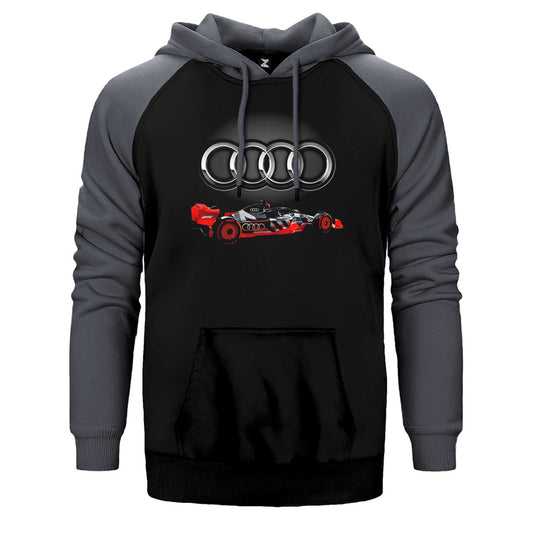 F1 Audi Logo 3D Çift Renk Reglan Kol Sweatshirt / Hoodie