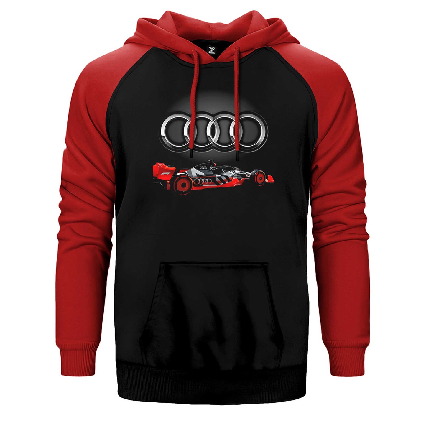 F1 Audi Logo 3D Çift Renk Reglan Kol Sweatshirt / Hoodie