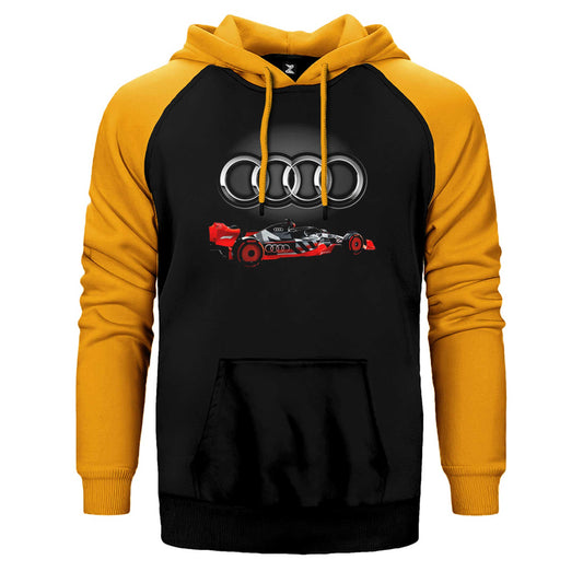 F1 Audi Logo 3D Çift Renk Reglan Kol Sweatshirt / Hoodie