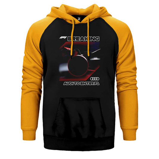 F1 Breaking Çift Renk Reglan Kol Sweatshirt / Hoodie