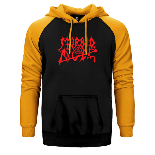 Morbid Angel Logo Çift Renk Reglan Kol Sweatshirt / Hoodie