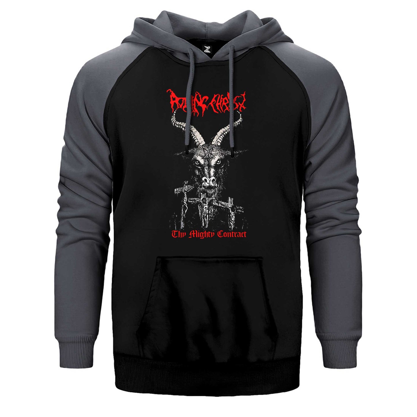 Rotting Christ Thy Mighty Contract Çift Renk Reglan Kol Sweatshirt / Hoodie