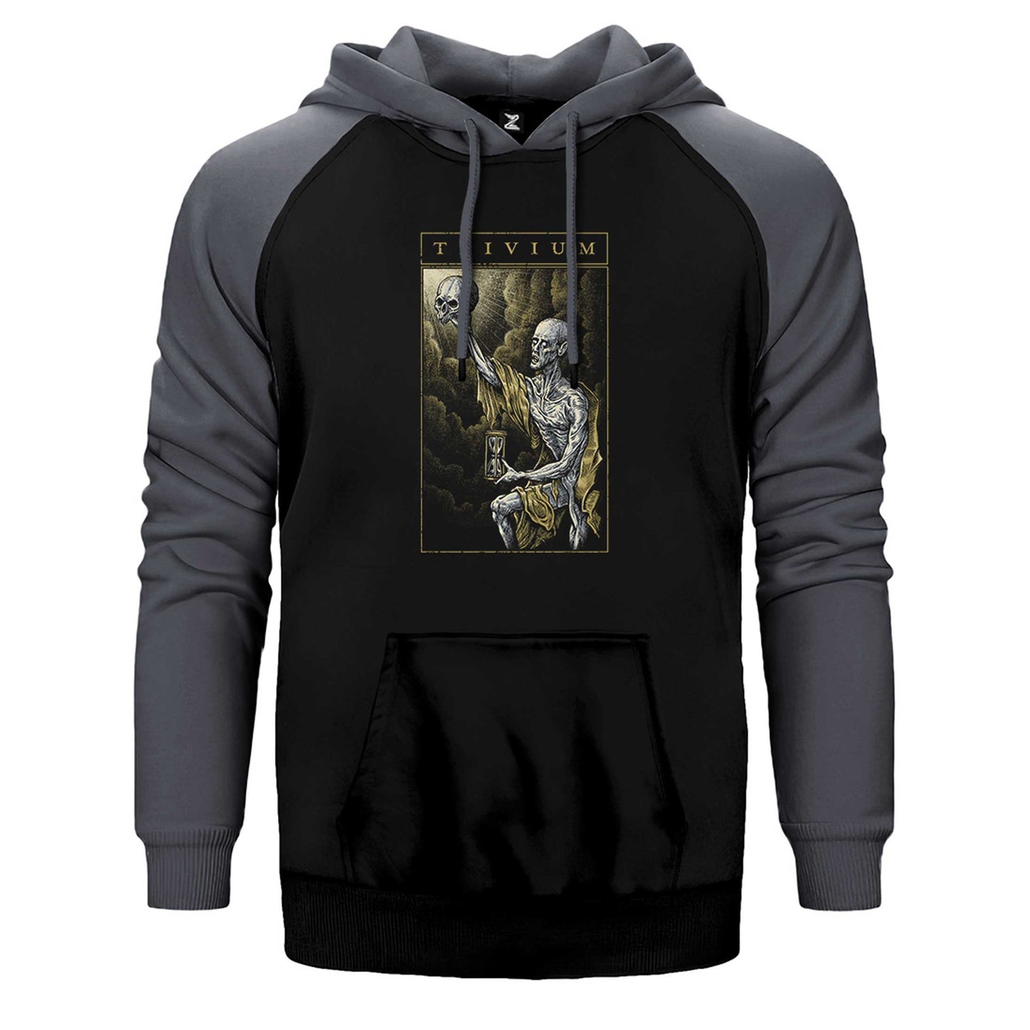 Trivium Skull Çift Renk Reglan Kol Sweatshirt / Hoodie