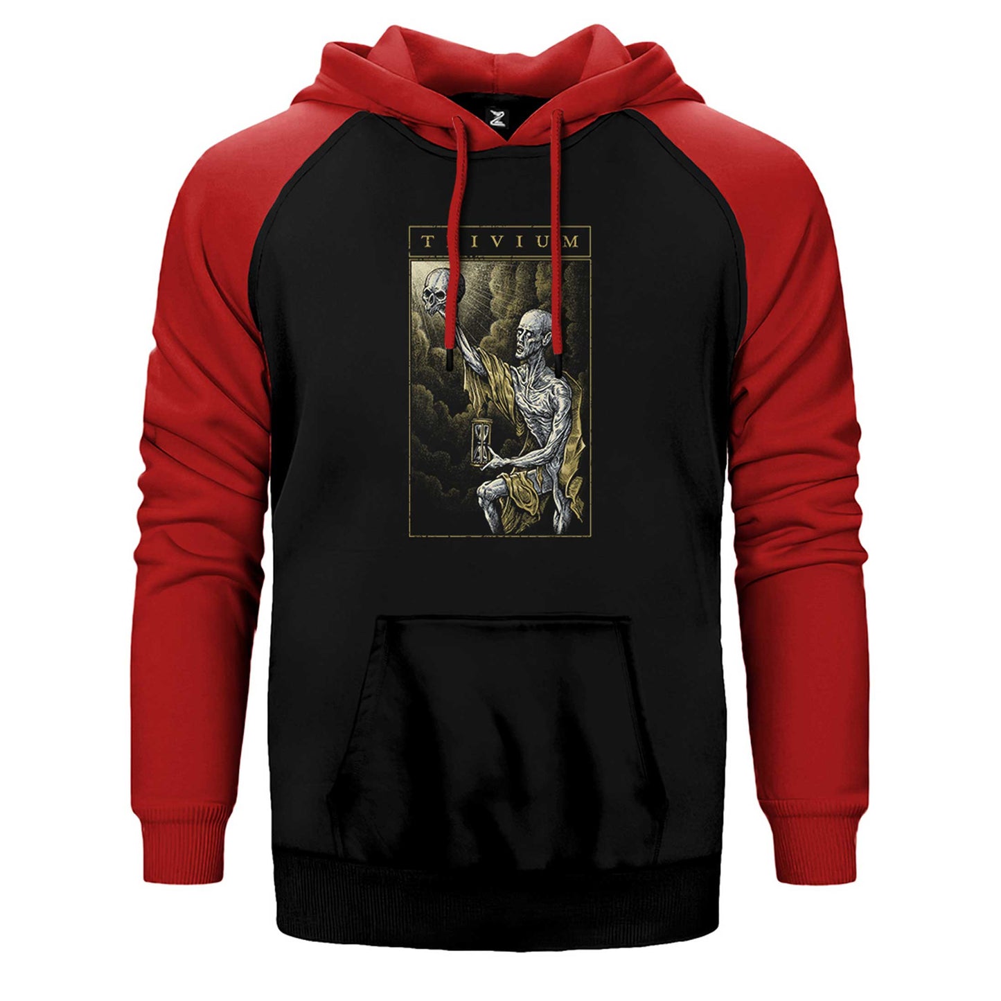 Trivium Skull Çift Renk Reglan Kol Sweatshirt / Hoodie
