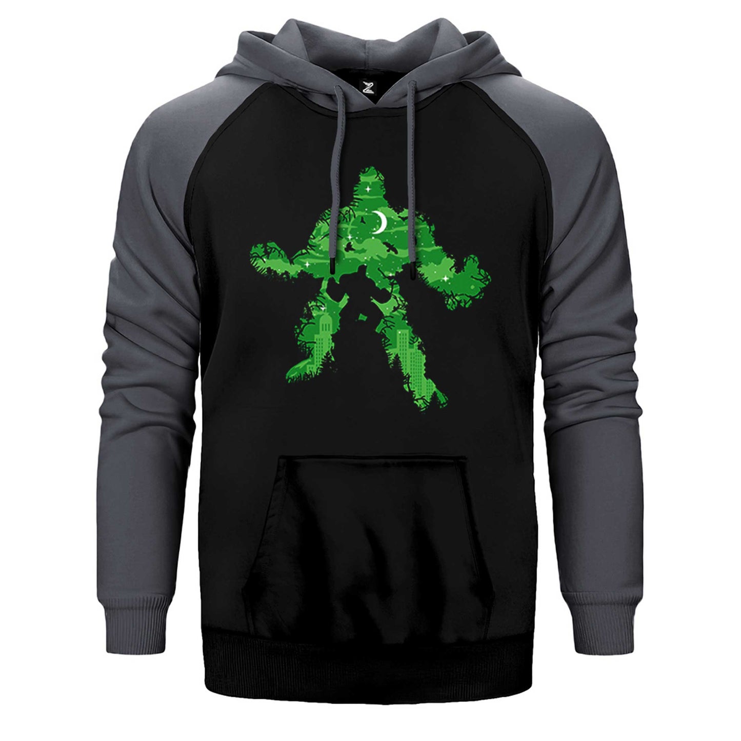 Hulk City Çift Renk Reglan Kol Sweatshirt / Hoodie