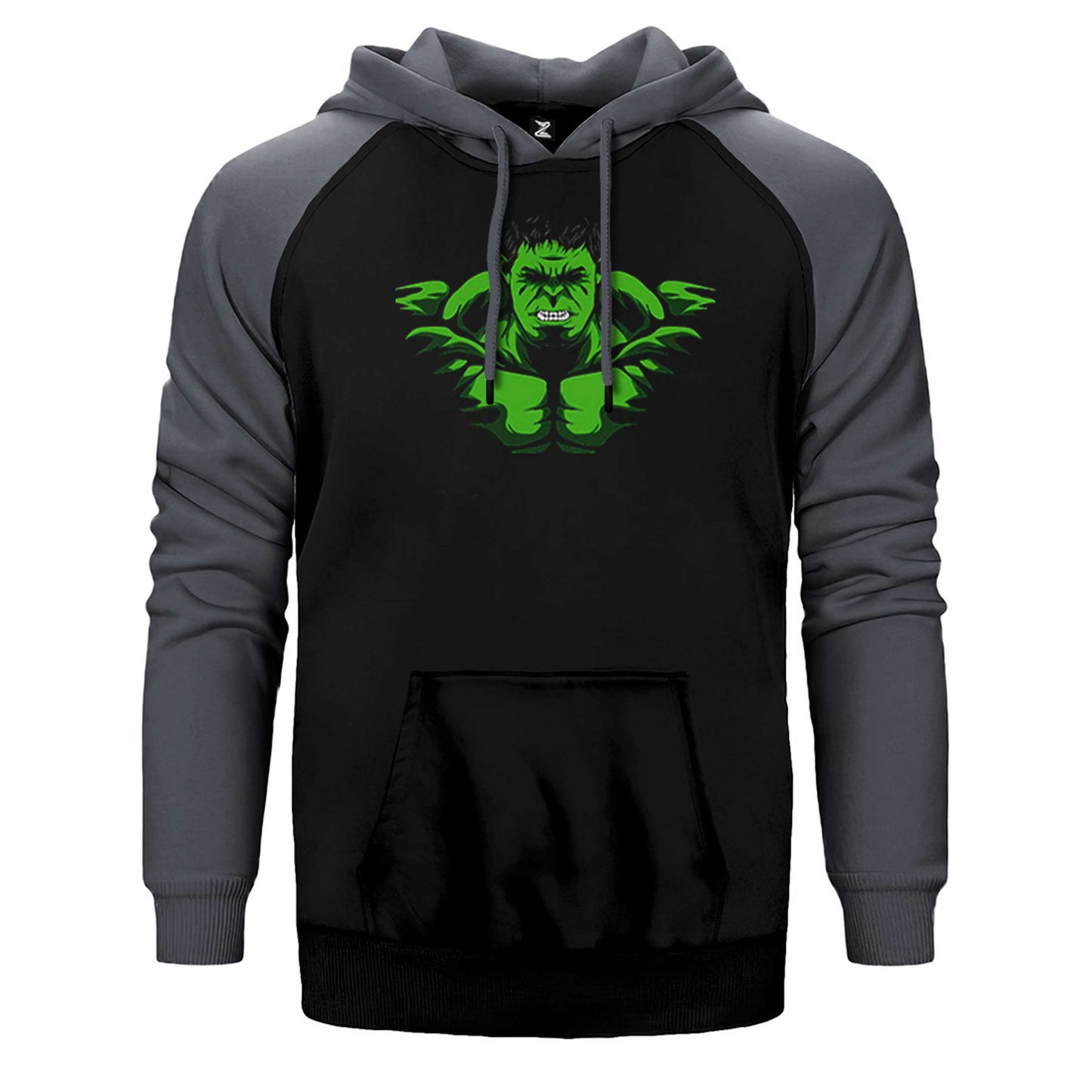 Hulk Angry Çift Renk Reglan Kol Sweatshirt / Hoodie
