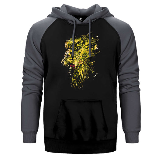 Gold Lion Splash Çift Renk Reglan Kol Sweatshirt / Hoodie