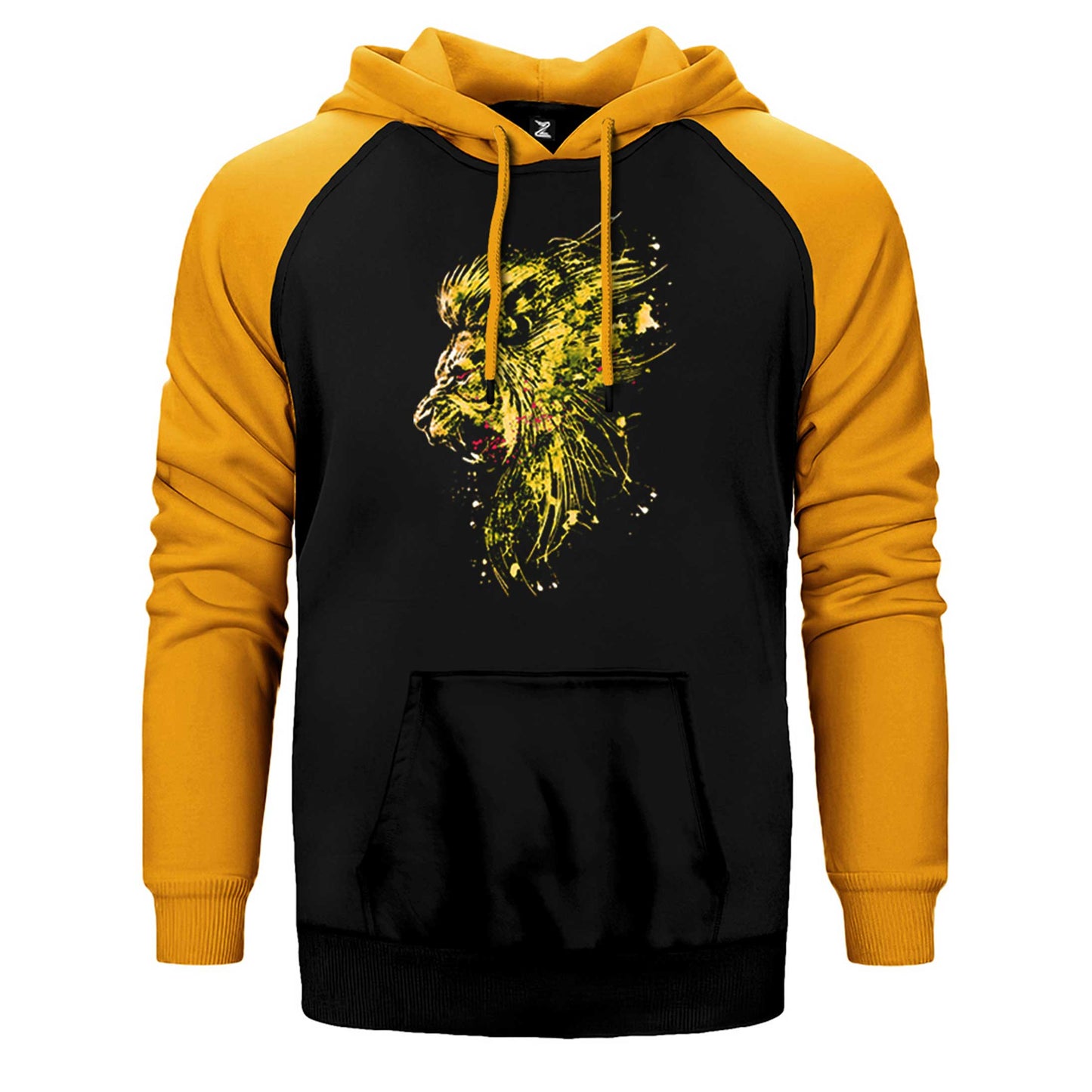 Gold Lion Splash Çift Renk Reglan Kol Sweatshirt / Hoodie