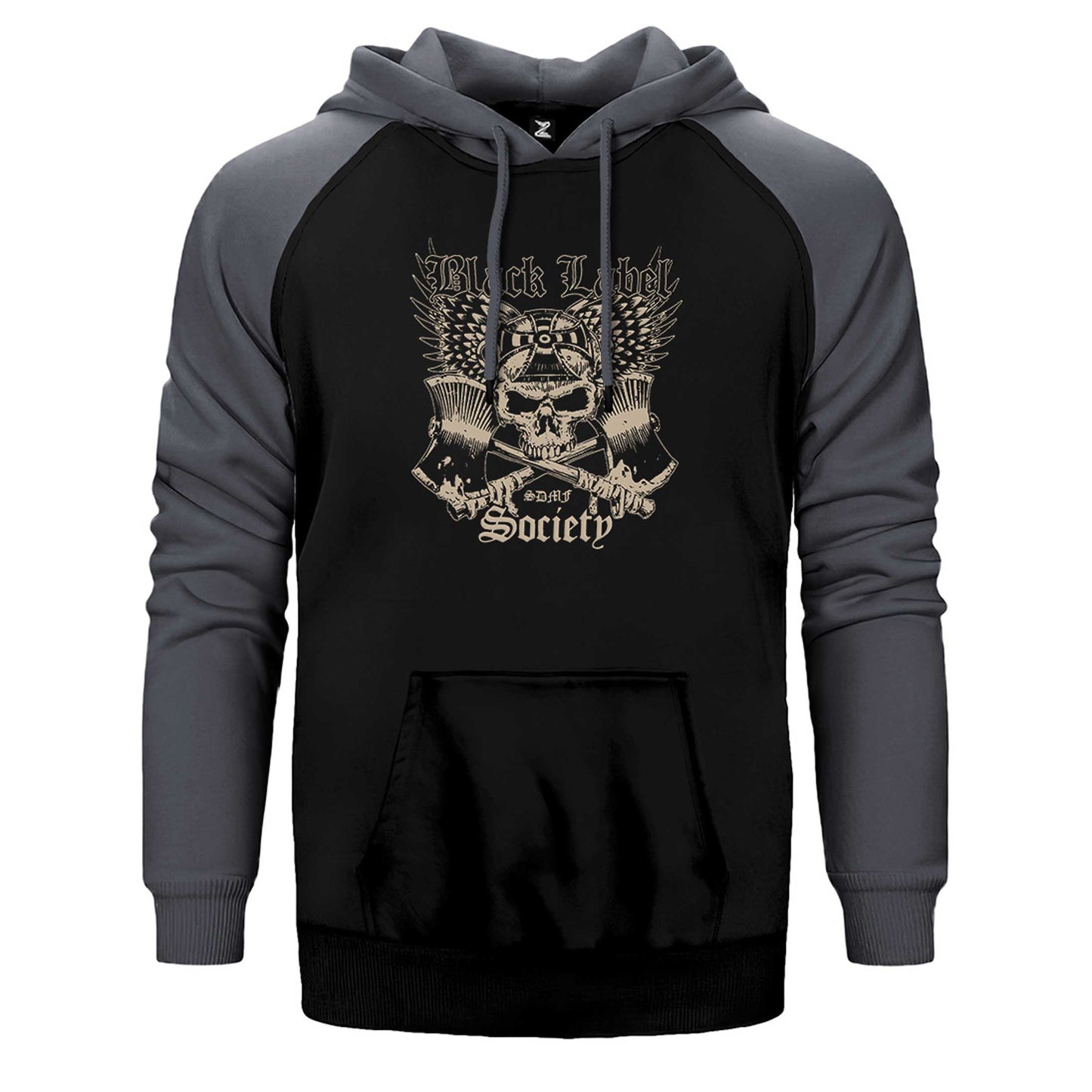 Black Label Society Skull Classic Çift Renk Reglan Kol Sweatshirt / Hoodie