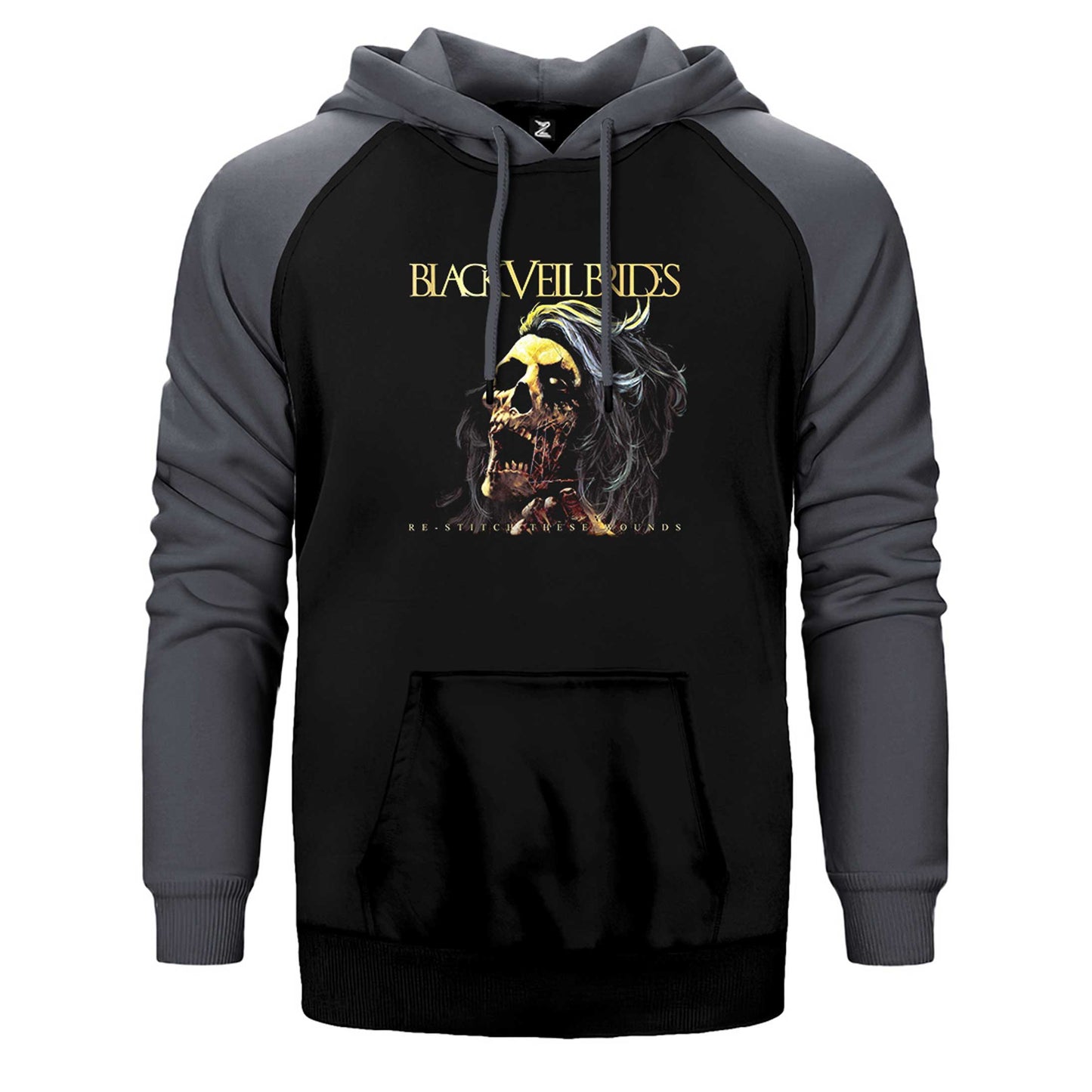 Black Veil Brides Re Stitch These Wounds Çift Renk Reglan Kol Sweatshirt / Hoodie