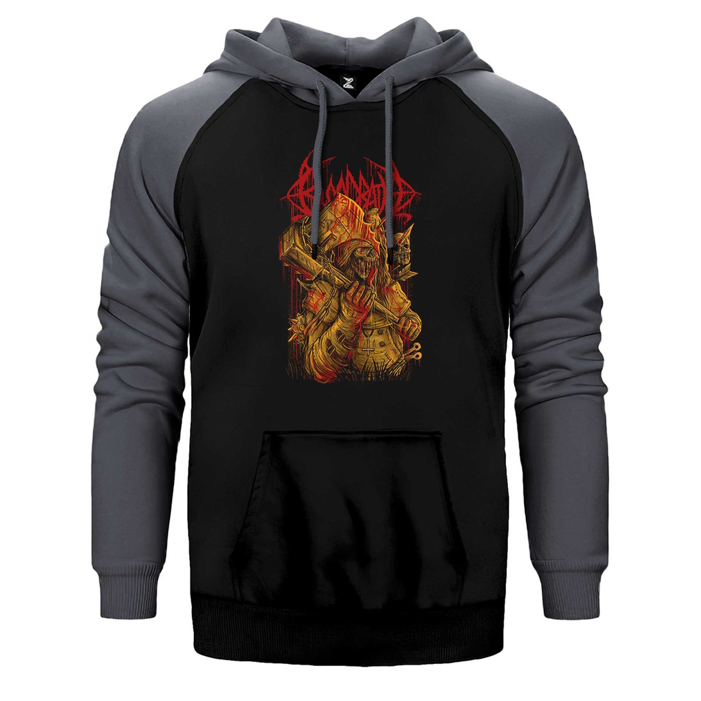 Bloodbath Skull Çift Renk Reglan Kol Sweatshirt / Hoodie