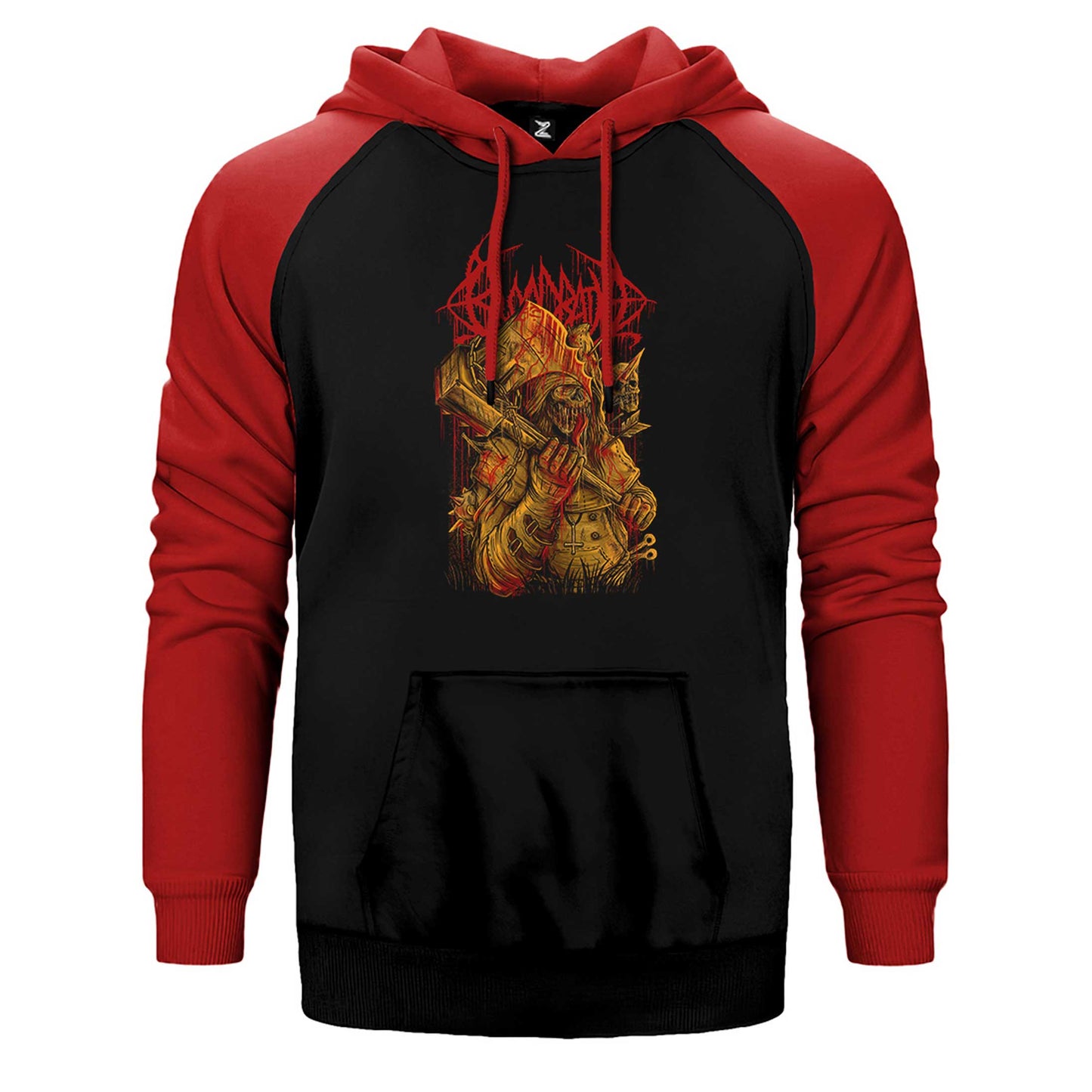 Bloodbath Skull Çift Renk Reglan Kol Sweatshirt / Hoodie