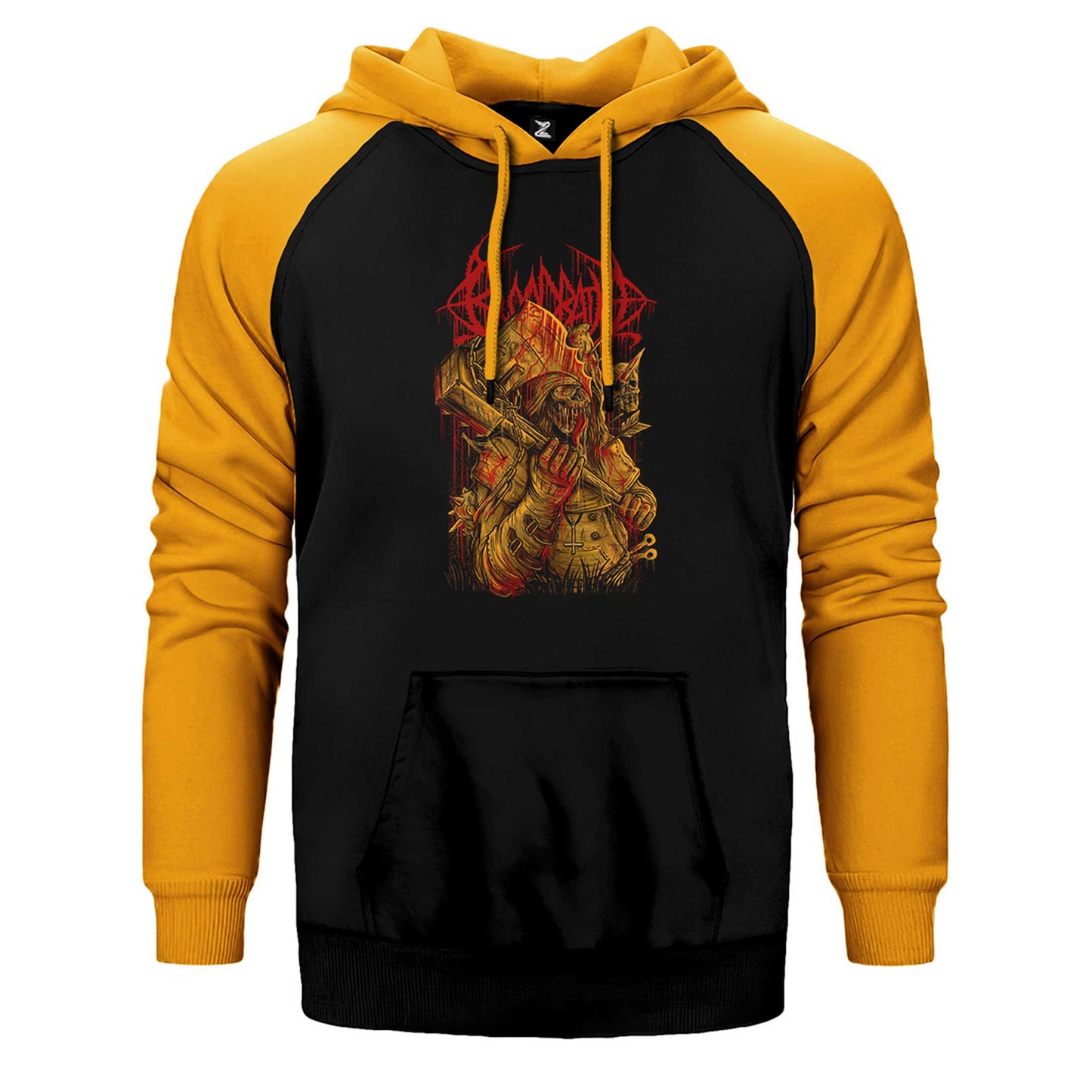 Bloodbath Skull Çift Renk Reglan Kol Sweatshirt / Hoodie