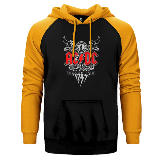 AC DC Black Ice Design Çift Renk Reglan Kol Sweatshirt / Hoodie