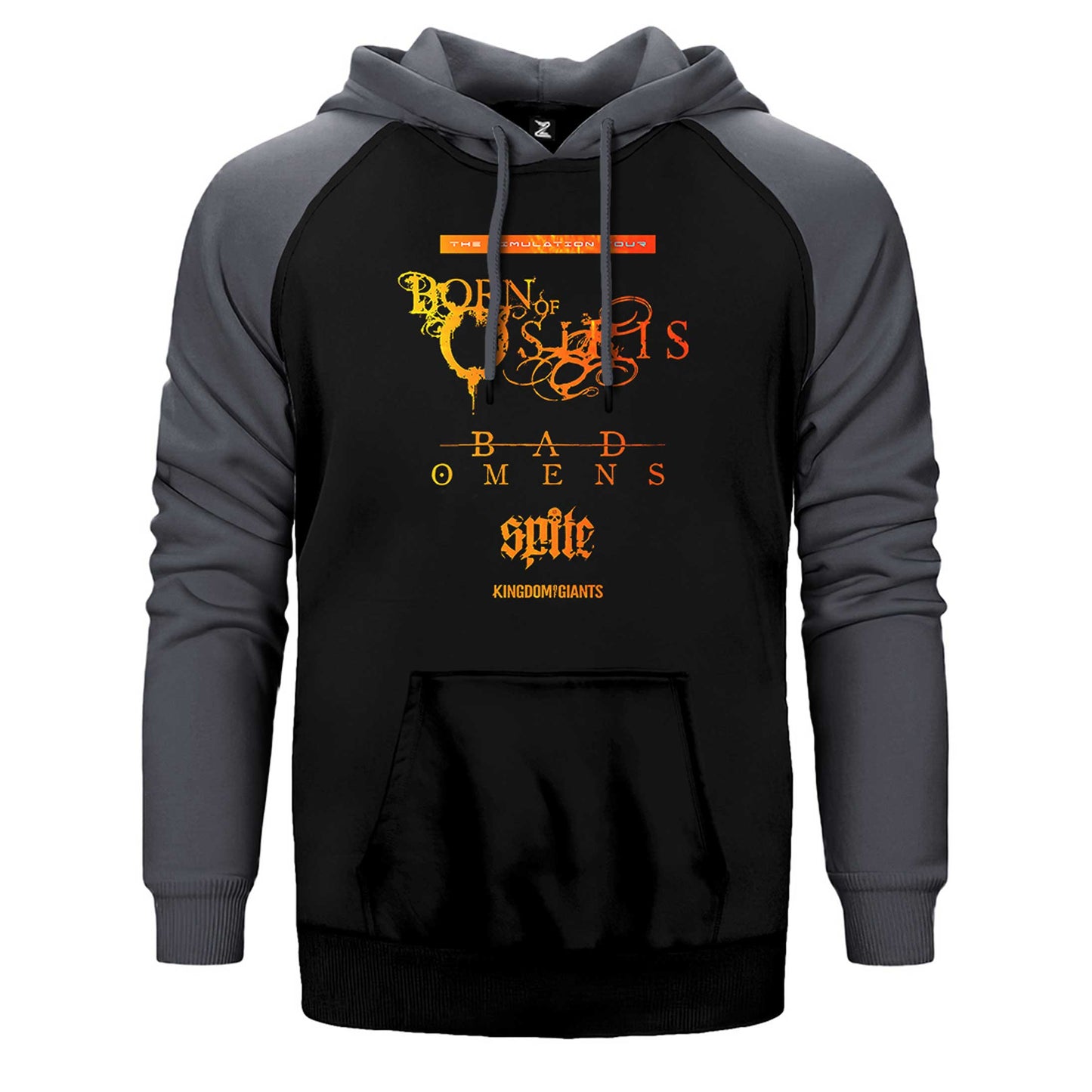 Born Of Osiris Simulation American Tour Çift Renk Reglan Kol Sweatshirt / Hoodie