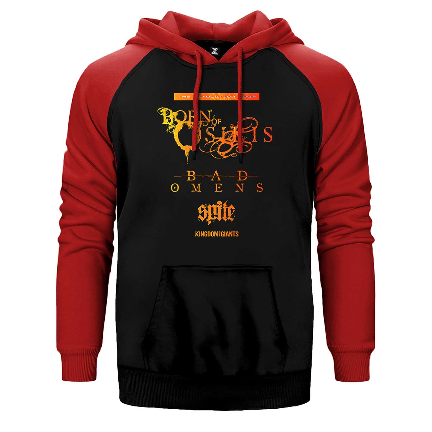 Born Of Osiris Simulation American Tour Çift Renk Reglan Kol Sweatshirt / Hoodie
