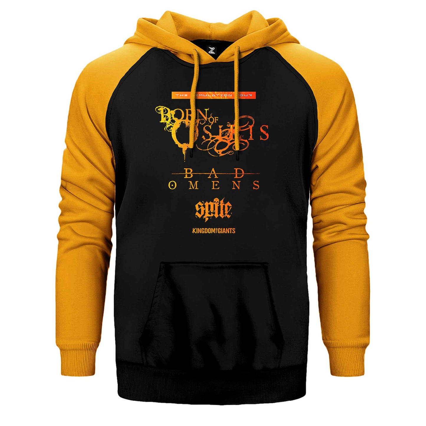 Born Of Osiris Simulation American Tour Çift Renk Reglan Kol Sweatshirt / Hoodie