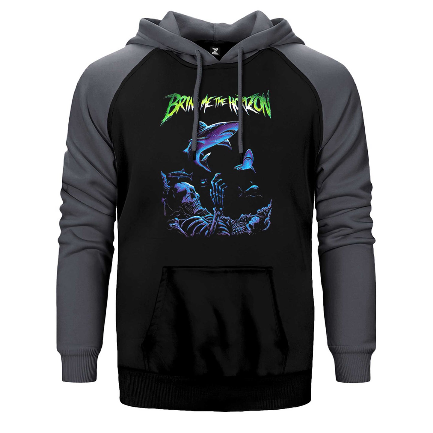 Bring Me The Horizon Sharp Black Ocea Çift Renk Reglan Kol Sweatshirt / Hoodie