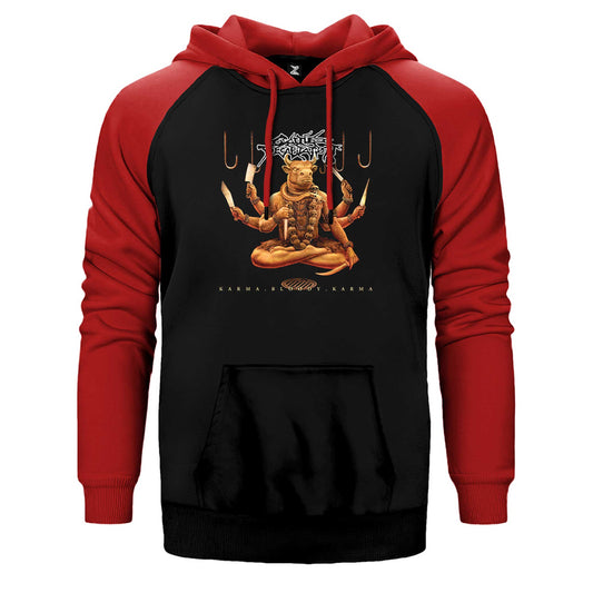 Cattle Decapitation Karma Bloody Karma Çift Renk Reglan Kol Sweatshirt / Hoodie