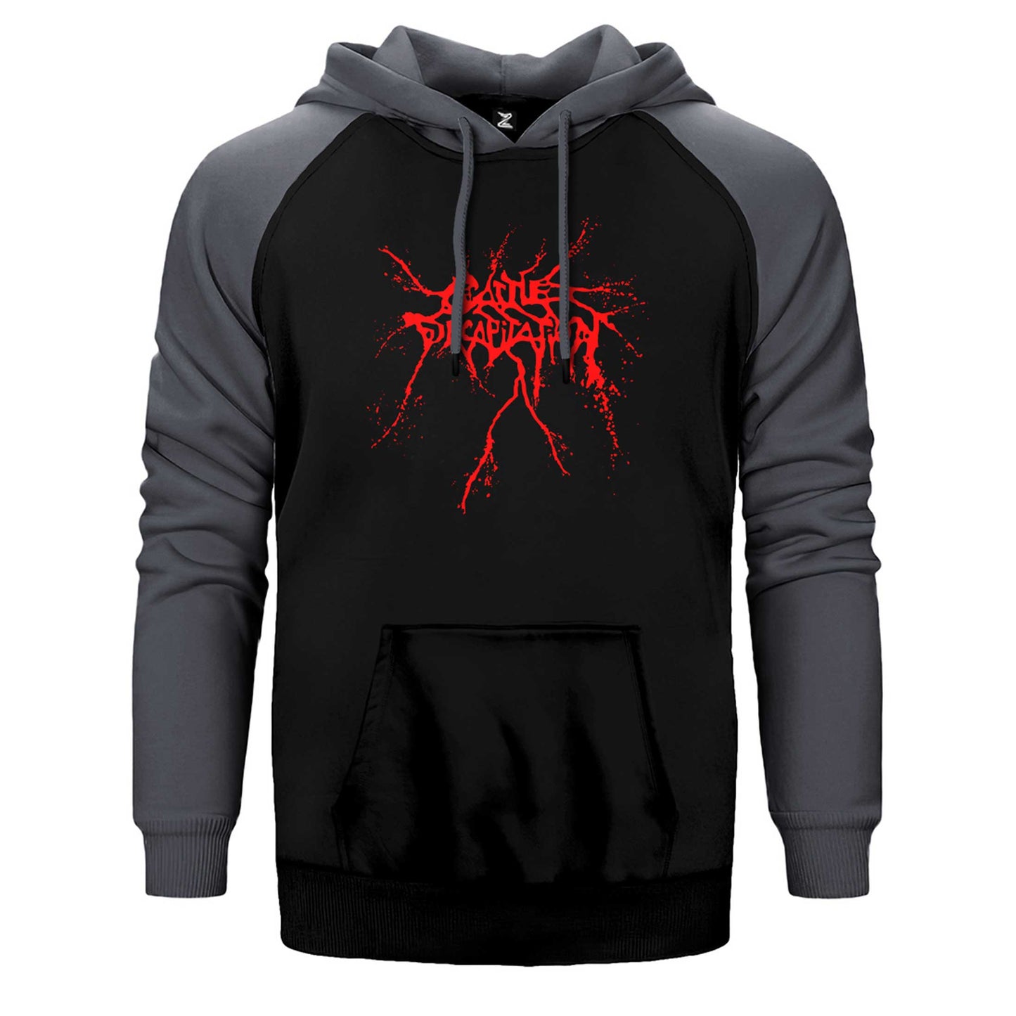 Cattle Decapitation Red Logo Çift Renk Reglan Kol Sweatshirt / Hoodie