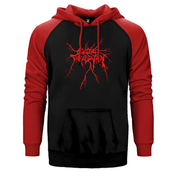 Cattle Decapitation Red Logo Çift Renk Reglan Kol Sweatshirt / Hoodie