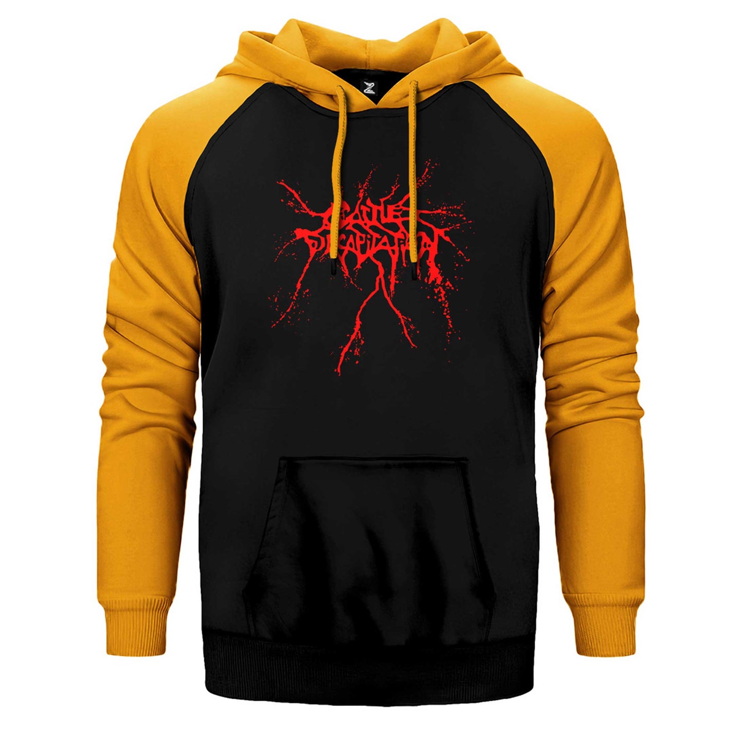 Cattle Decapitation Red Logo Çift Renk Reglan Kol Sweatshirt / Hoodie