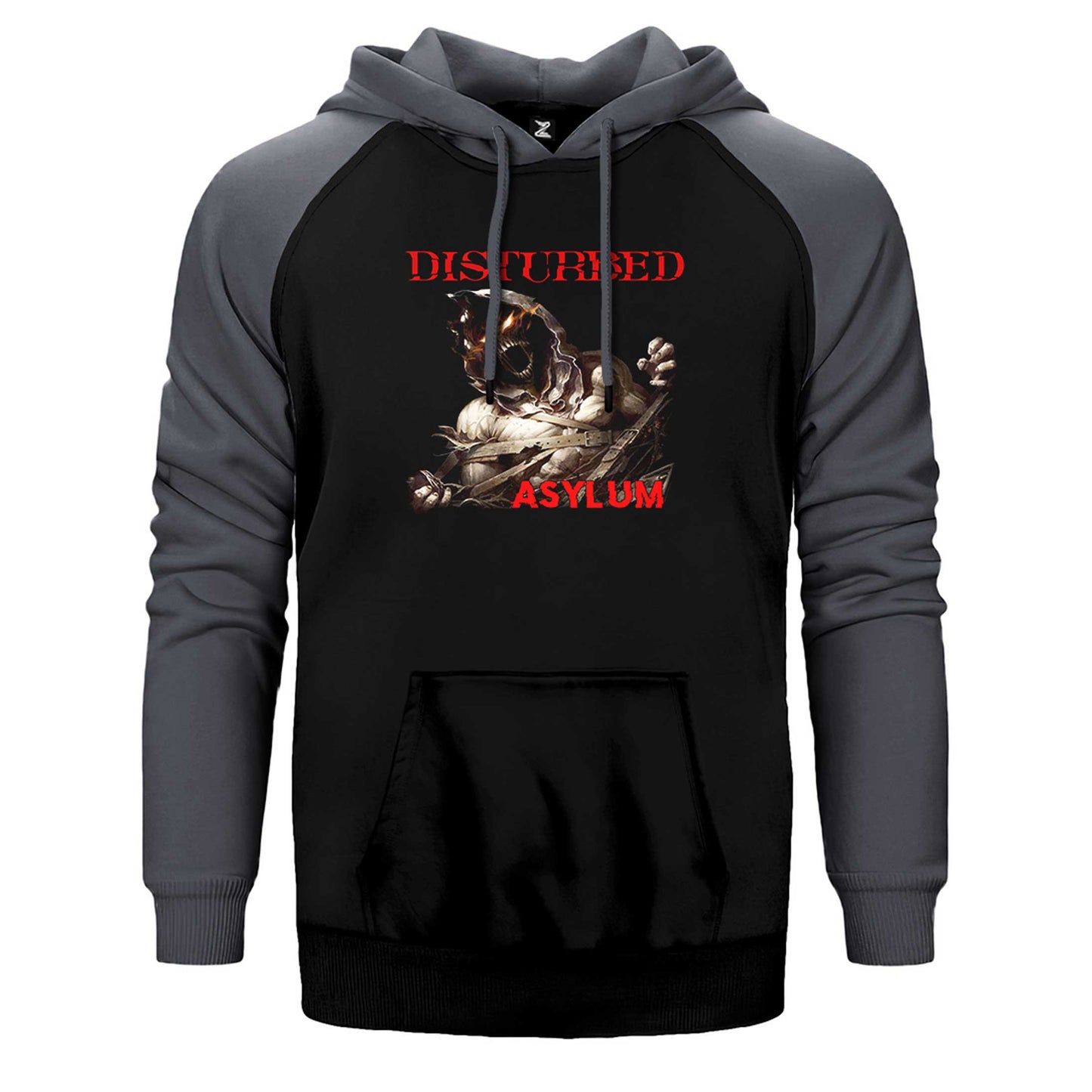 Disturbed Asylum Çift Renk Reglan Kol Sweatshirt / Hoodie