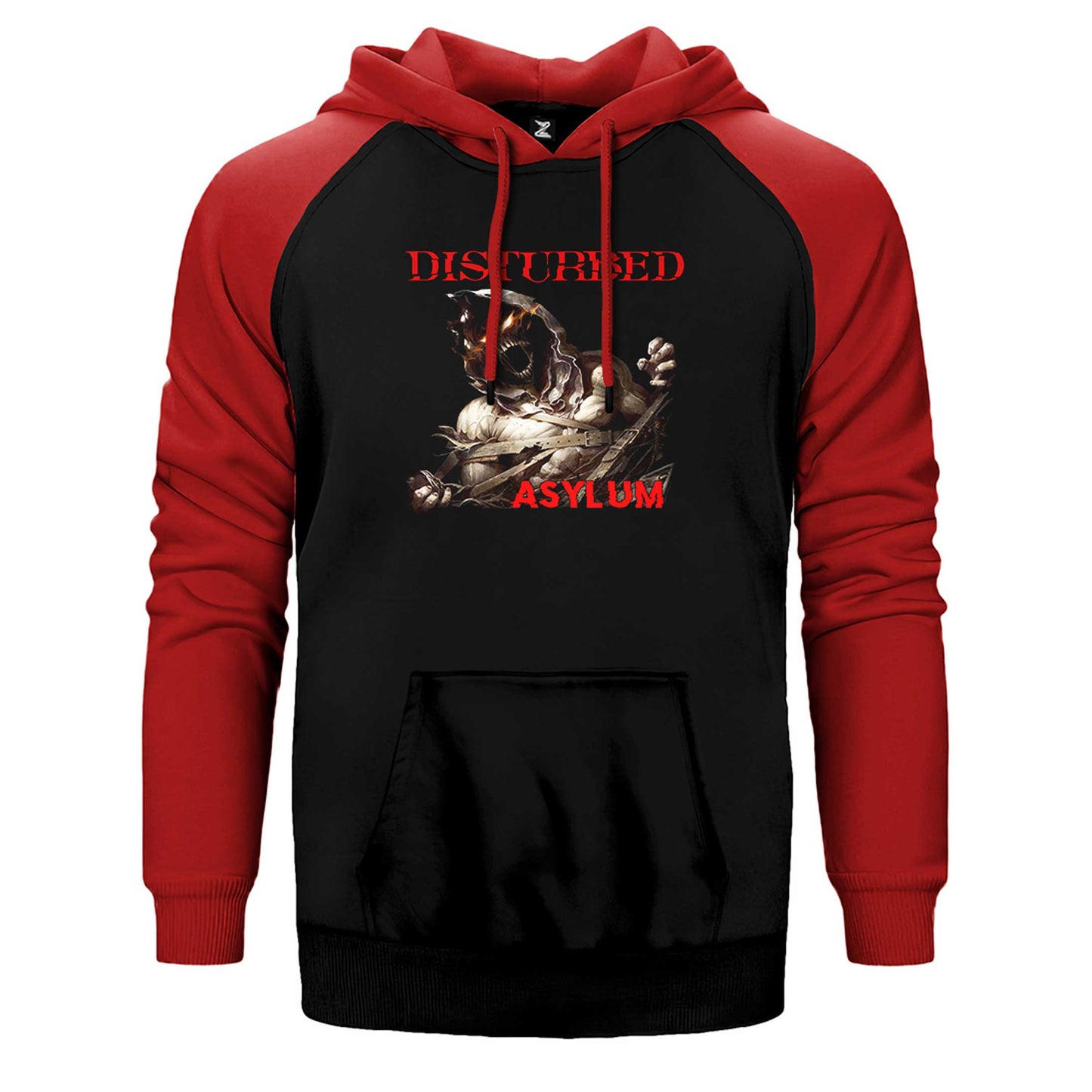 Disturbed Asylum Çift Renk Reglan Kol Sweatshirt / Hoodie
