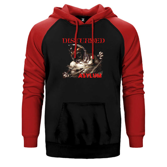 Disturbed Asylum Çift Renk Reglan Kol Sweatshirt / Hoodie