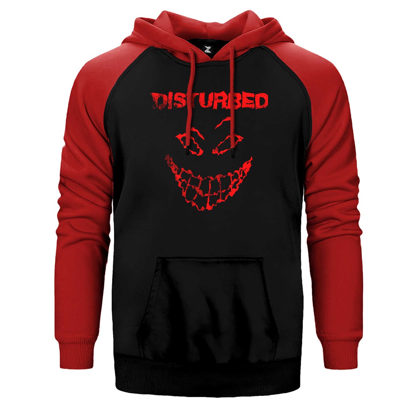 Disturbed Logo Essential Çift Renk Reglan Kol Sweatshirt / Hoodie