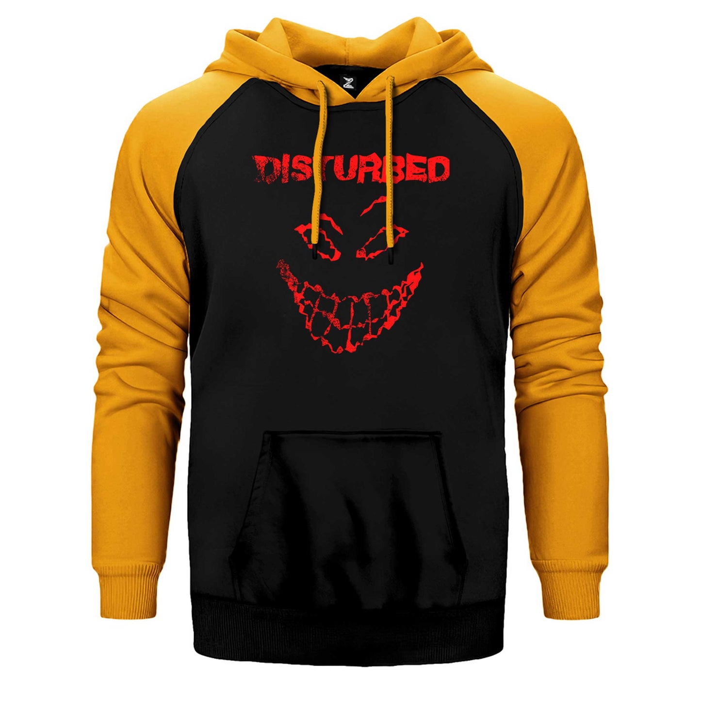 Disturbed Logo Essential Çift Renk Reglan Kol Sweatshirt / Hoodie