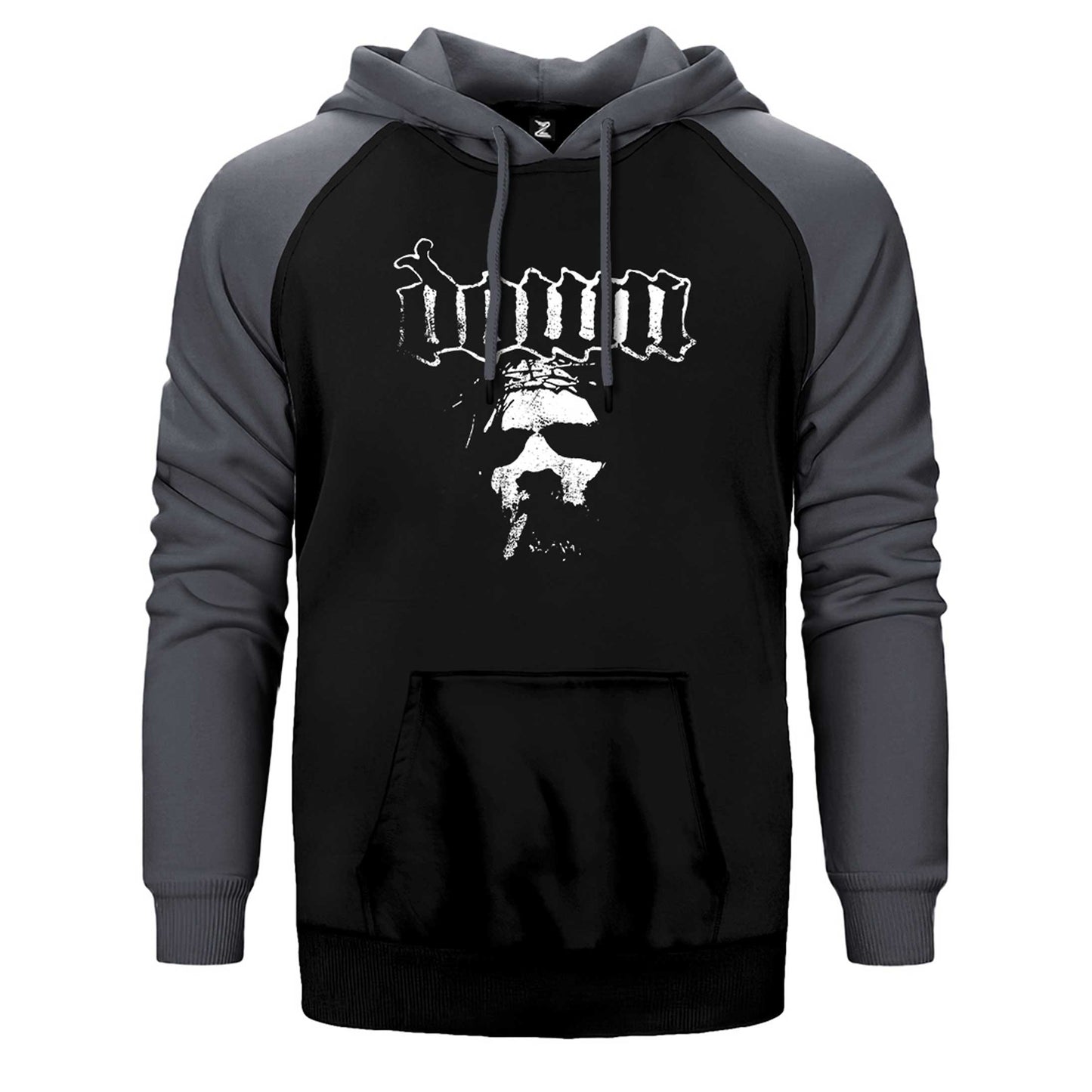 Down Jesus Face Çift Renk Reglan Kol Sweatshirt / Hoodie