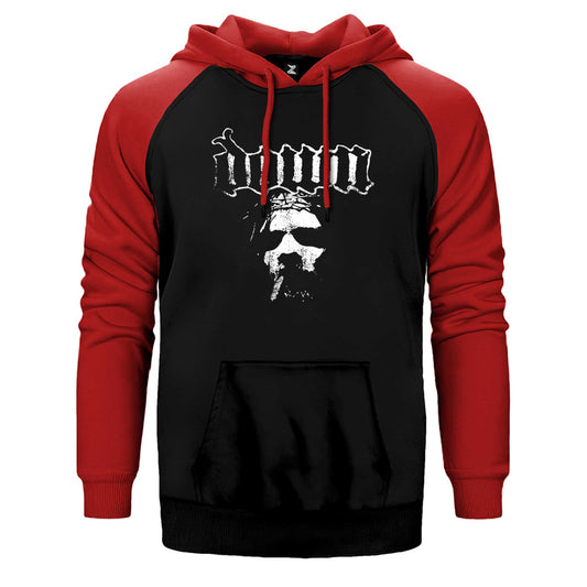 Down Jesus Face Çift Renk Reglan Kol Sweatshirt / Hoodie