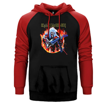 Iron Maiden Fire Çift Renk Reglan Kol Sweatshirt / Hoodie