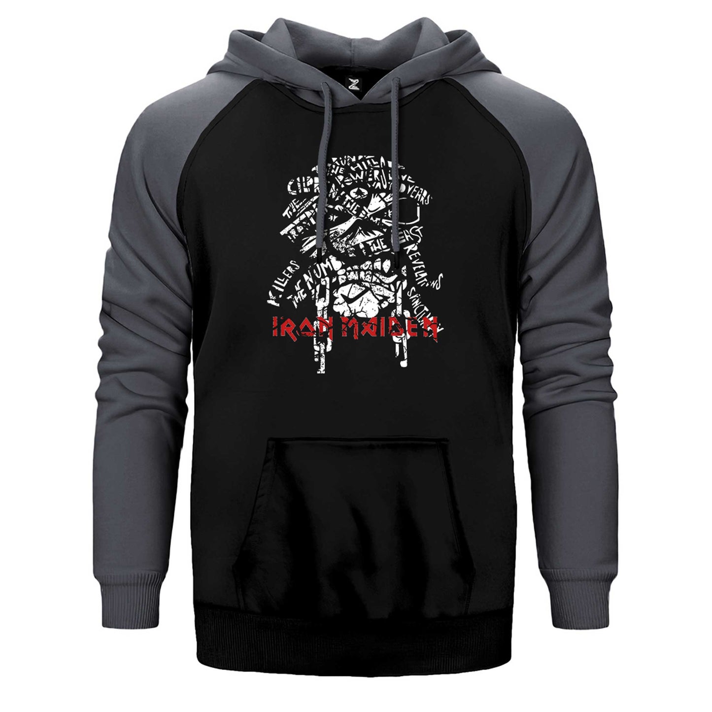 Iron Maiden Long Sleeve Çift Renk Reglan Kol Sweatshirt / Hoodie