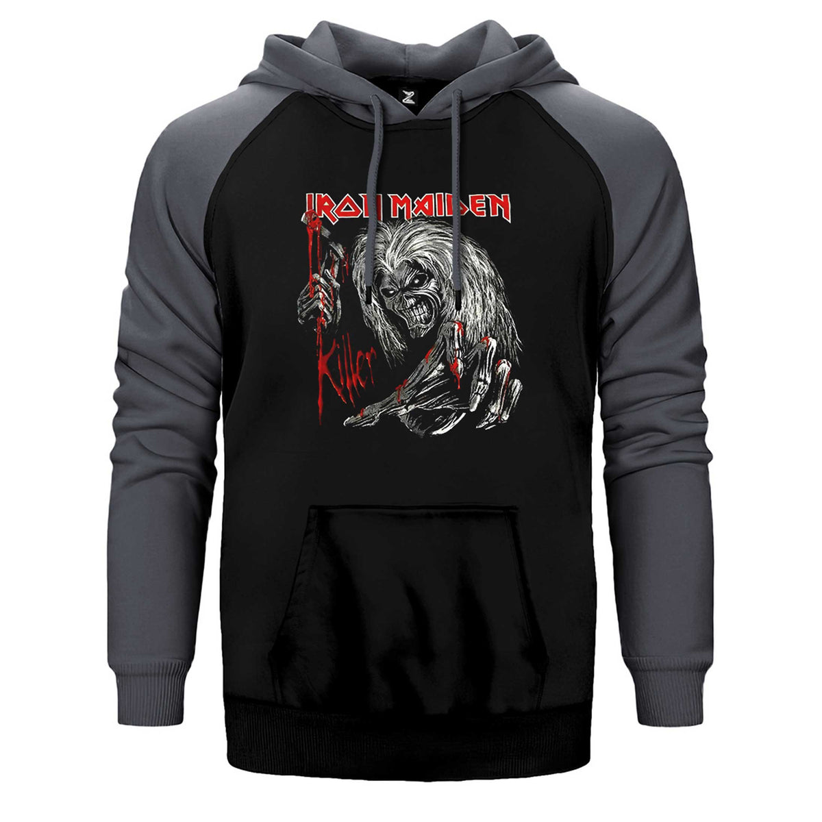 Iron Maiden Scary Zombie Çift Renk Reglan Kol Sweatshirt / Hoodie