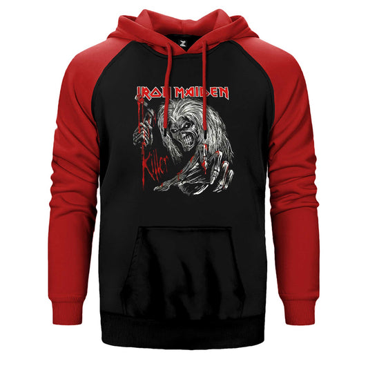 Iron Maiden Scary Zombie Çift Renk Reglan Kol Sweatshirt / Hoodie