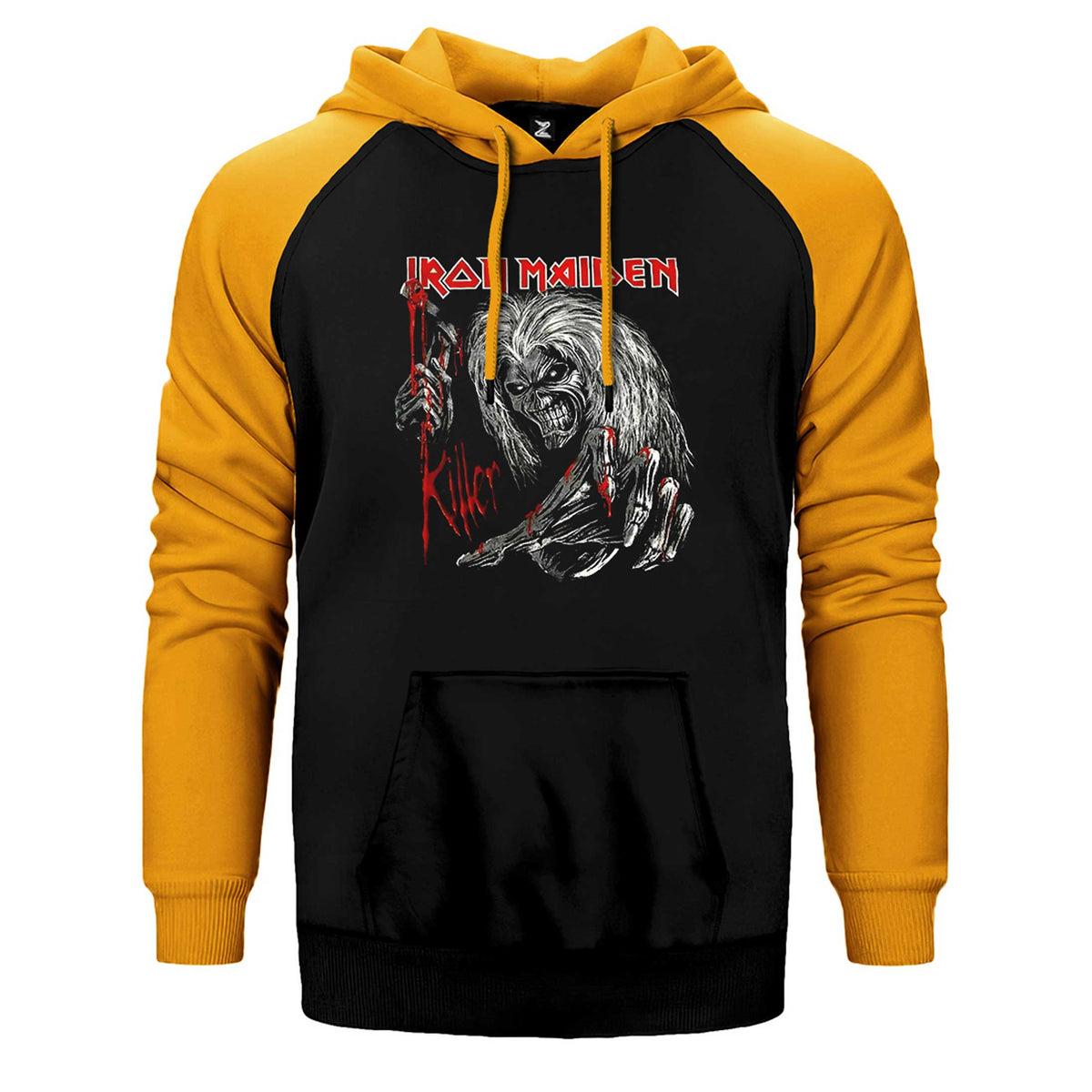 Iron Maiden Scary Zombie Çift Renk Reglan Kol Sweatshirt / Hoodie